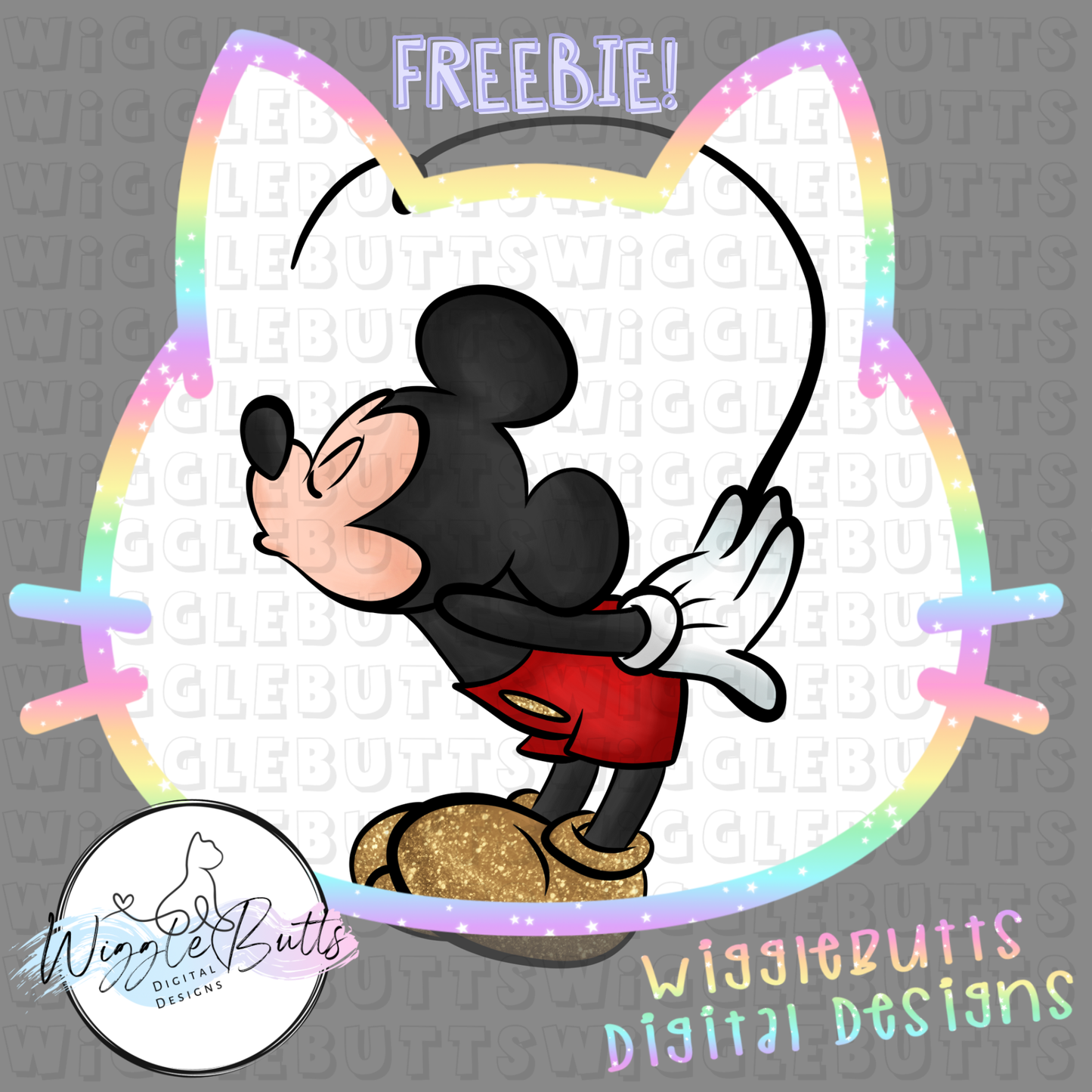 Mouse and Friends Kisses ClipArt Piece