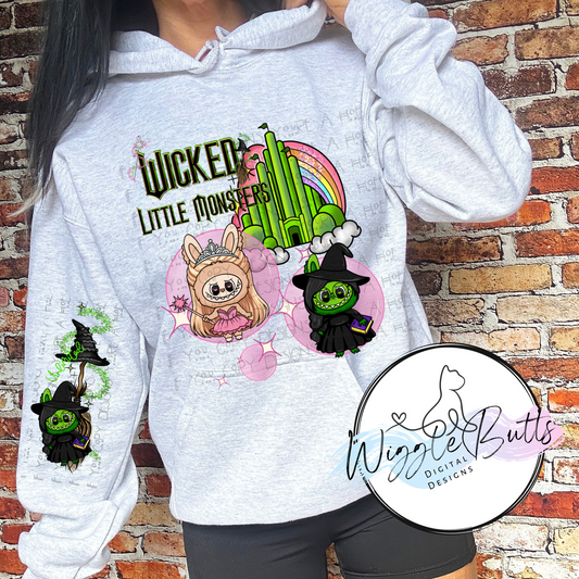 Little Monsters Witches PNG Design with 2 Matching Sleeve Designs