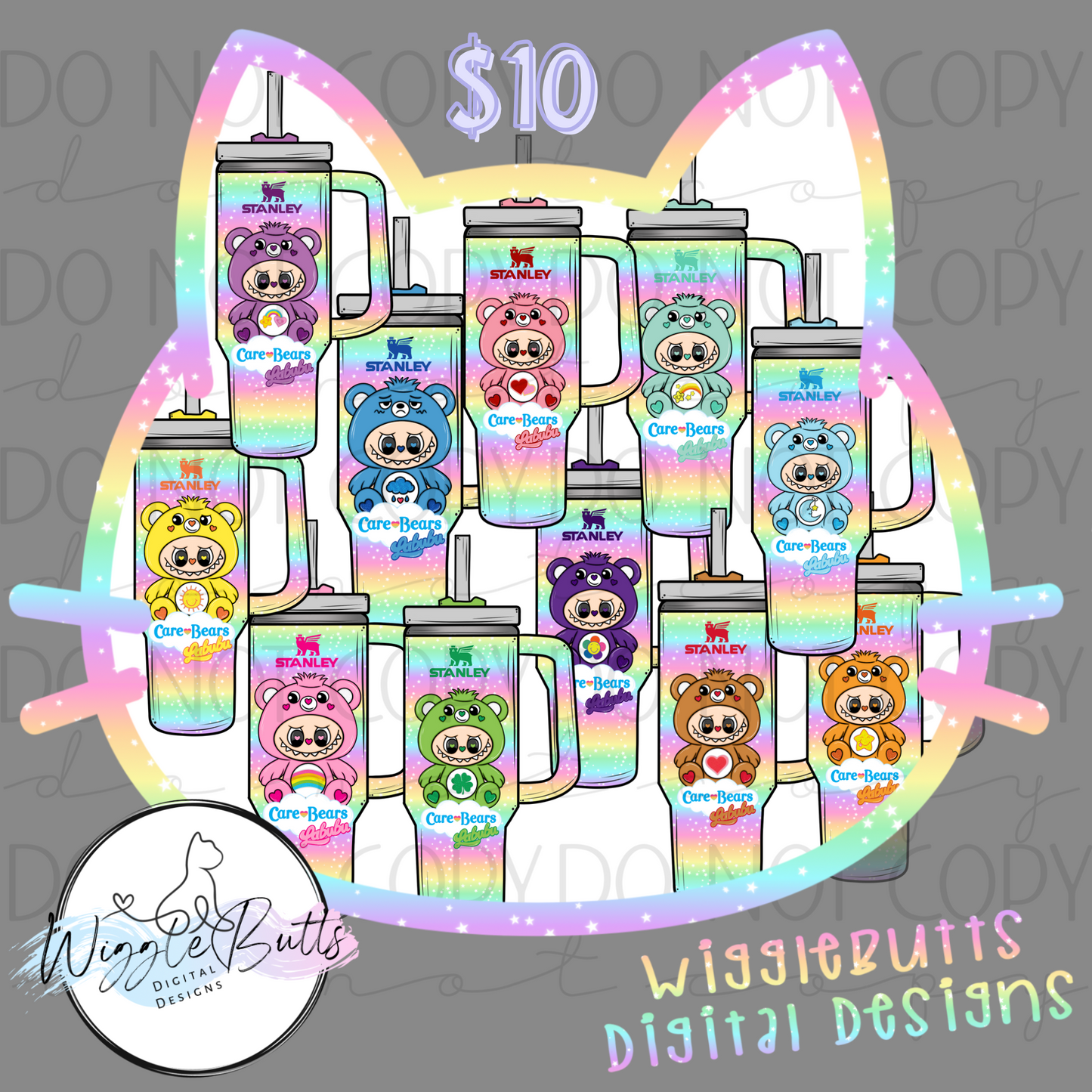 Little Monsters 90s Bears Boujee Cups ClipArt Bundle