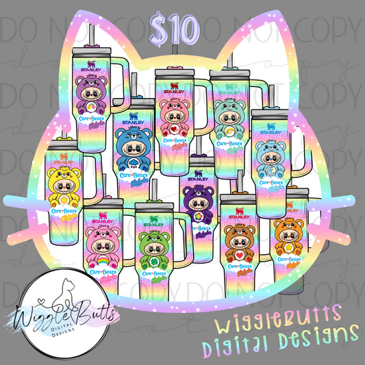 Little Monsters 90s Bears Boujee Cups ClipArt Bundle
