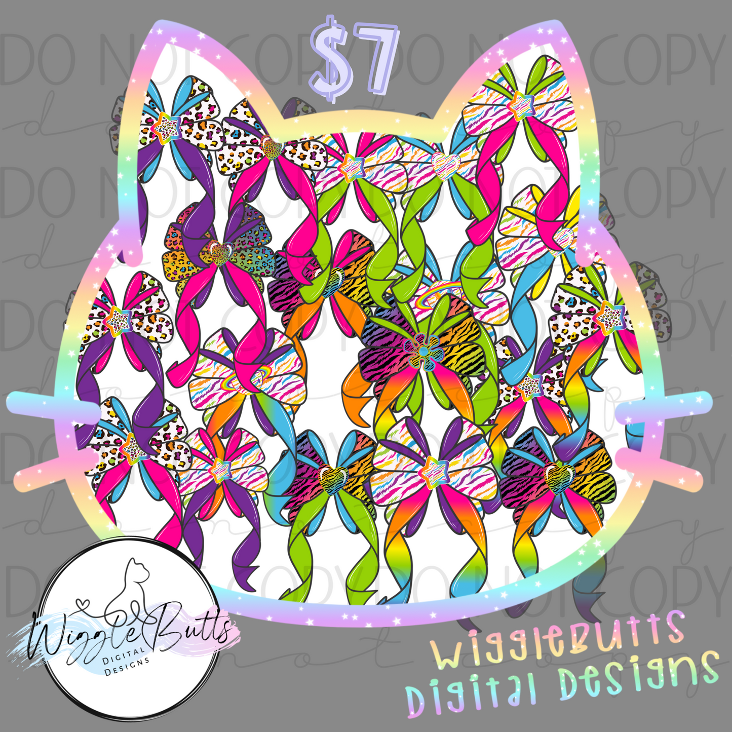 90s Rainbow Style Bows ClipArt Bundle