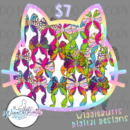90s Rainbow Style Bows ClipArt Bundle