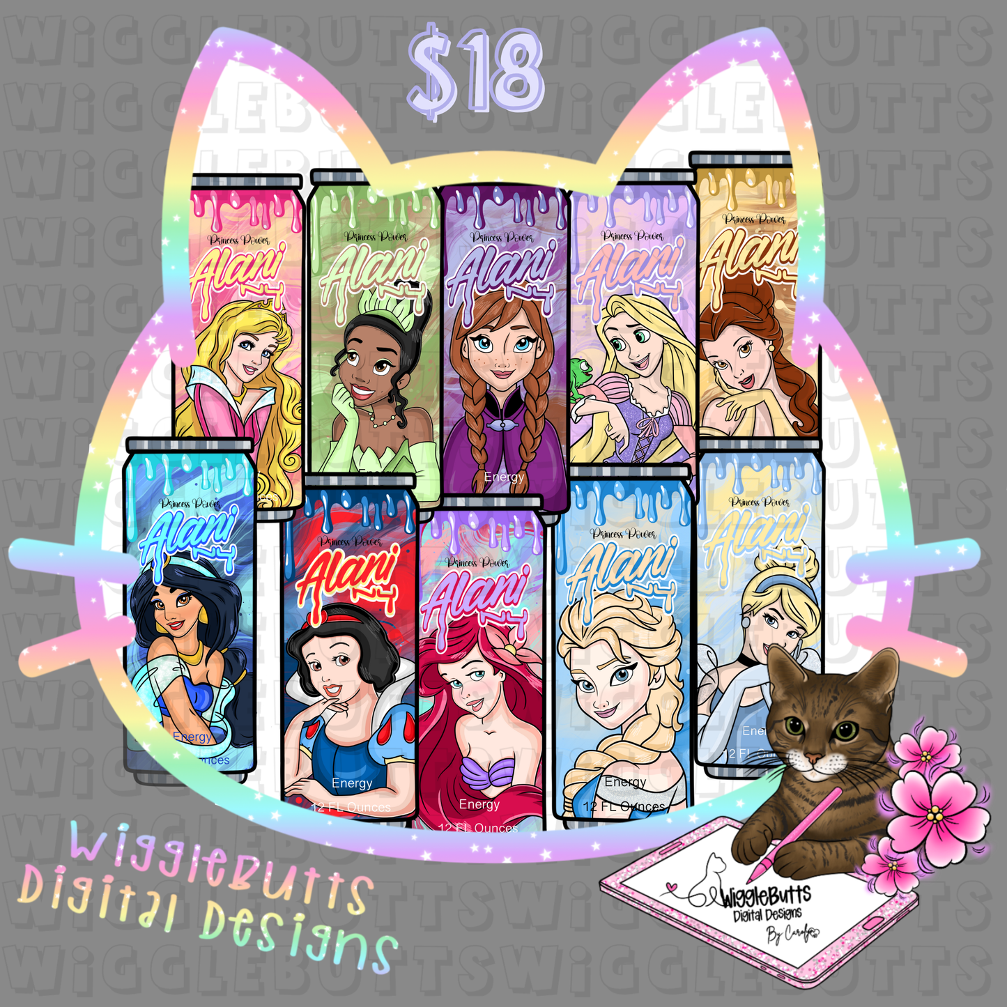 Princess Energy Drink ClipArt Bundle