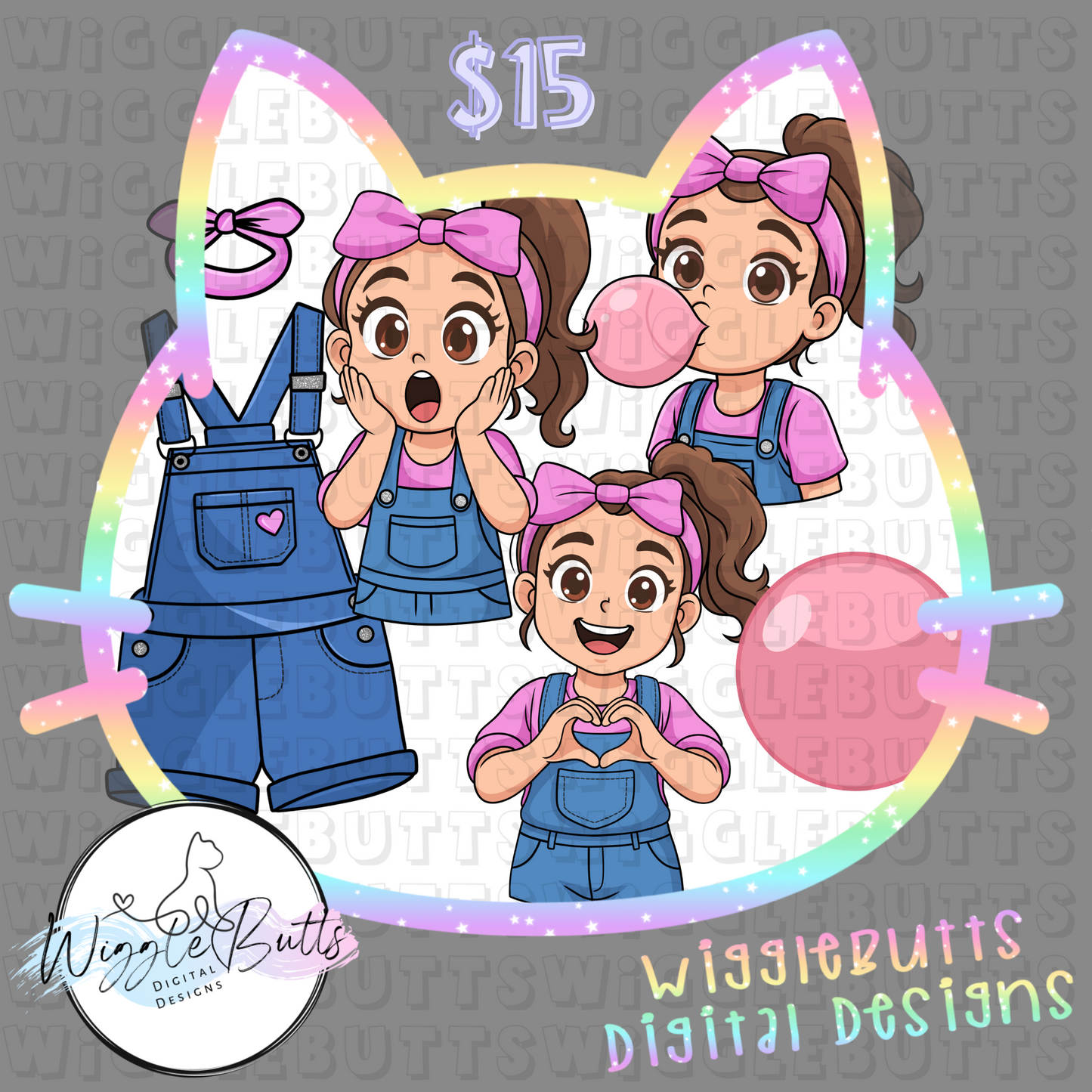 Bubblegum Girl ClipArt Bundle