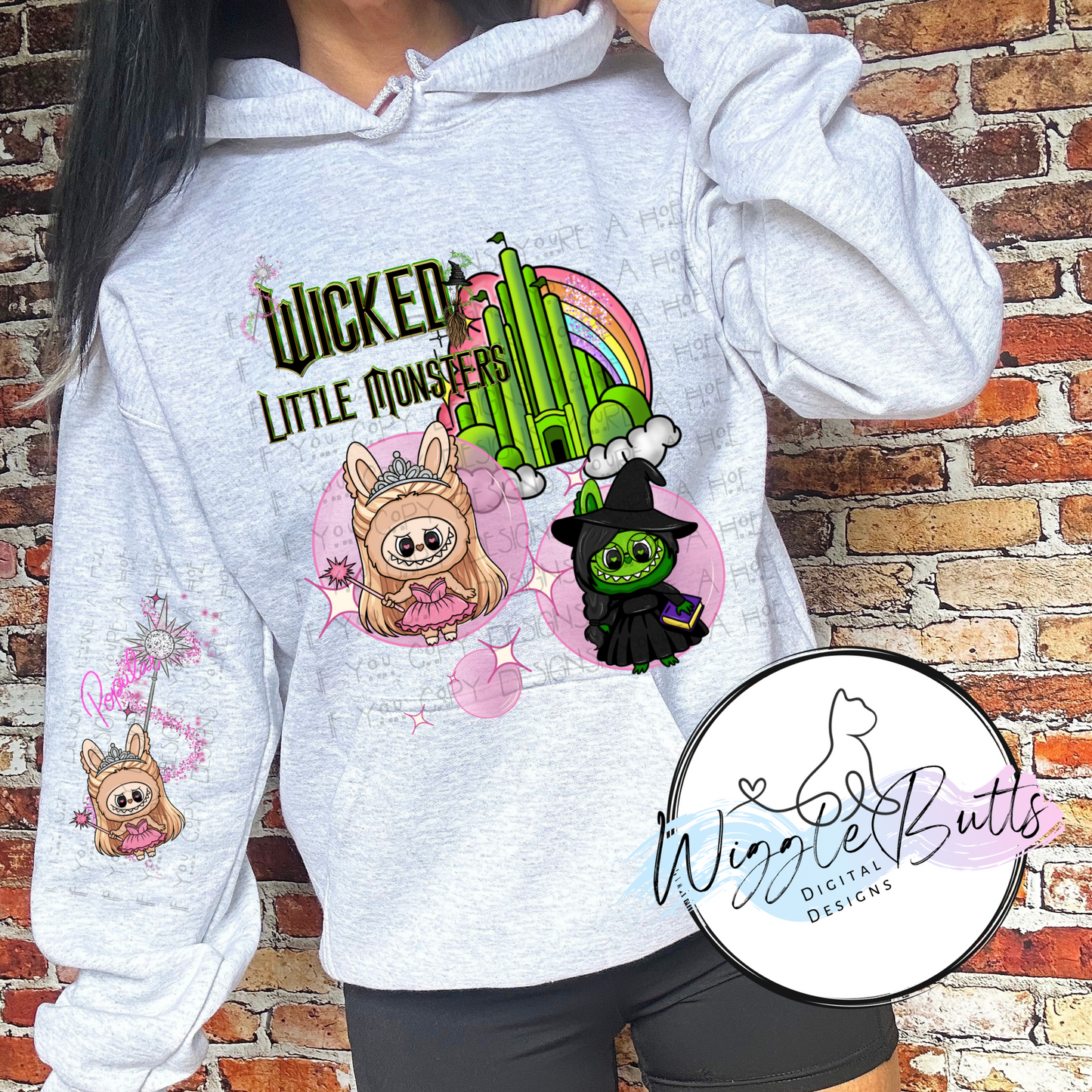 Little Monsters Witches PNG Design with 2 Matching Sleeve Designs