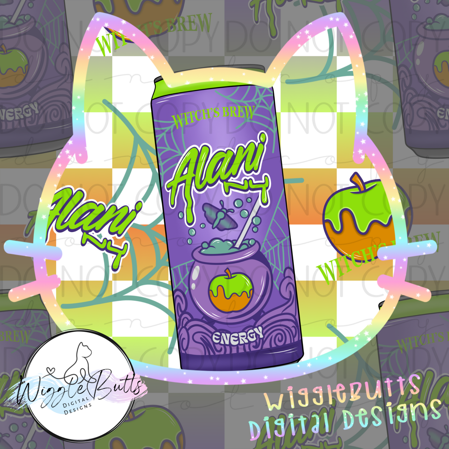Energy Drink Witch Brew Checkered Seamless File