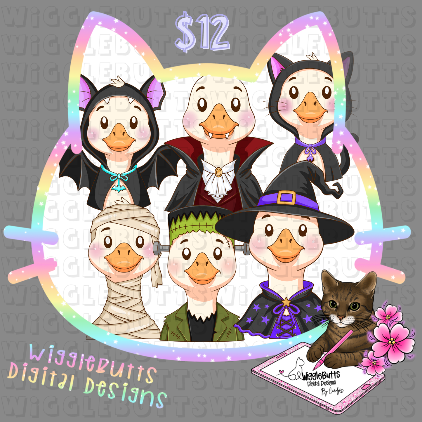Halloween Porch Goose Geese ClipArt Bundle