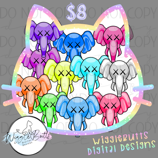 X Eyes Elephants ClipArt Bundle