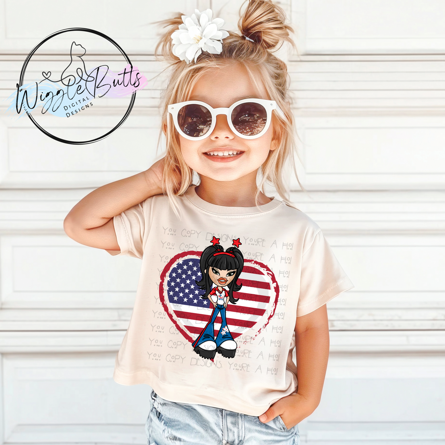 Bratty Girls American Flag Heart