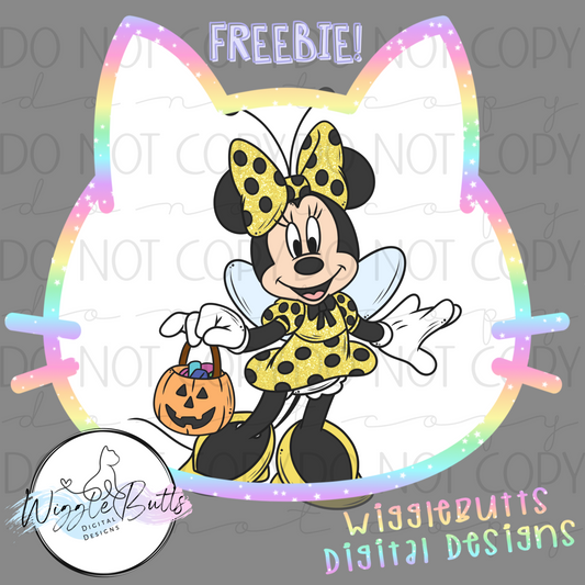 Mouse and Friends Halloween Trick or Treat Bumble Bee ClipArt Piece