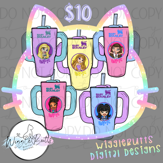 Bratty Girls Baby Boujee Cups ClipArt Bundle