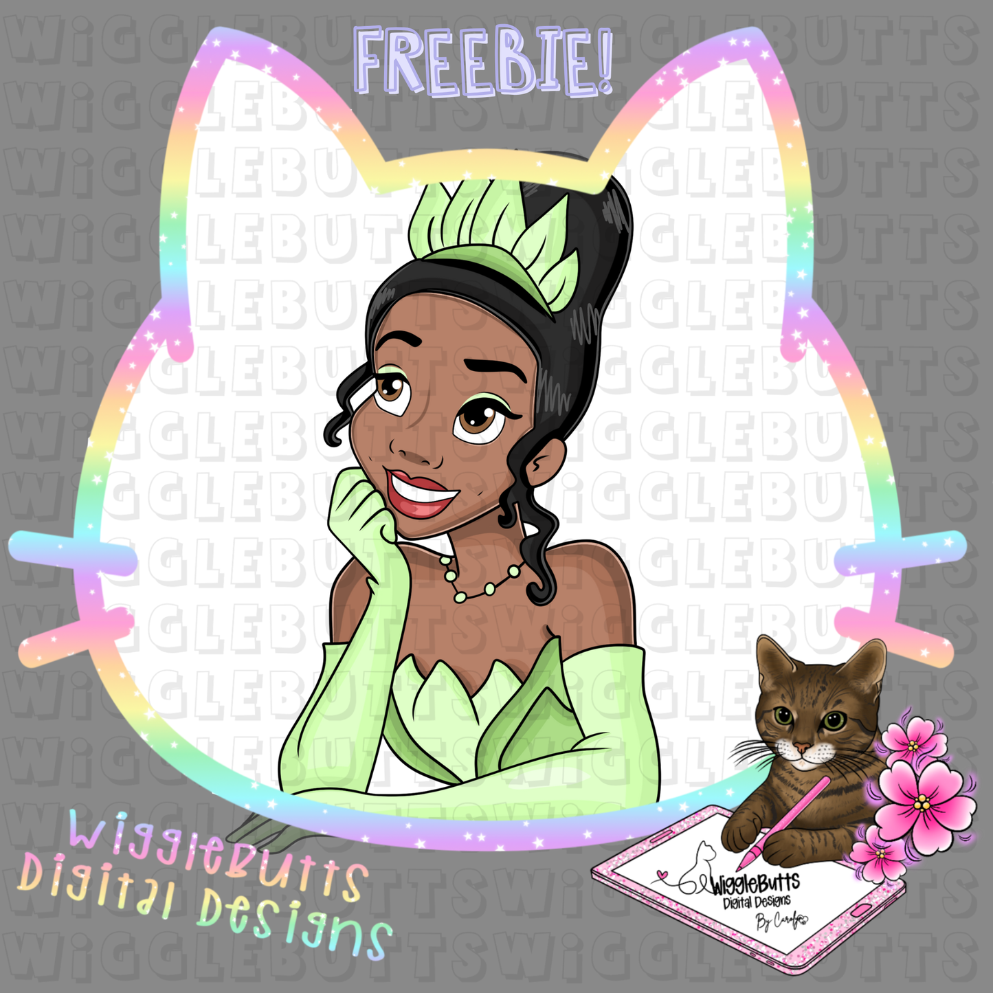Princess Green ClipArt Piece