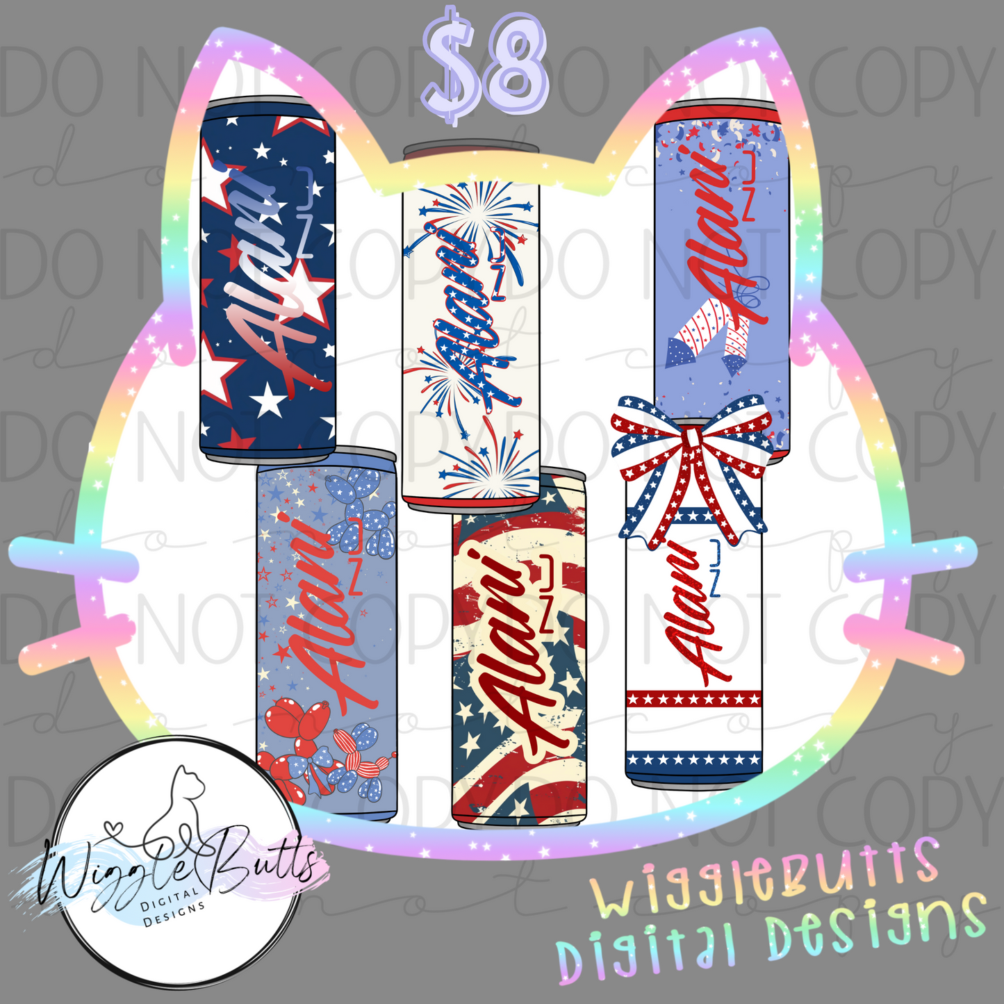 Energy Drink 4th of July ClipArt Bundle