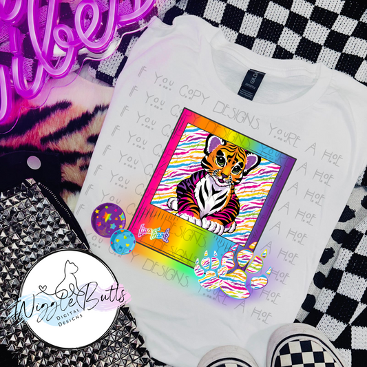 90s Rainbow Style Tiger PNG Design