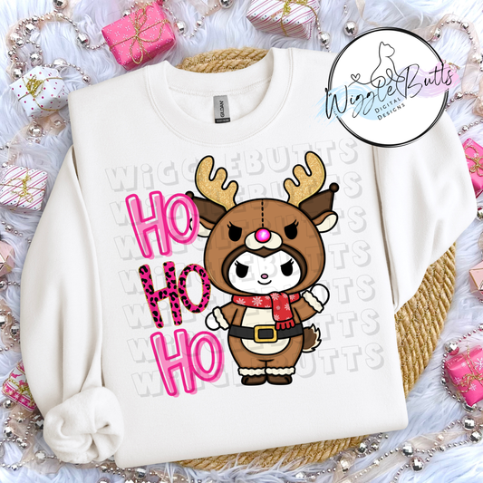 Kitty and Friends Ho Ho Ho Christmas Reindeer PNG Design