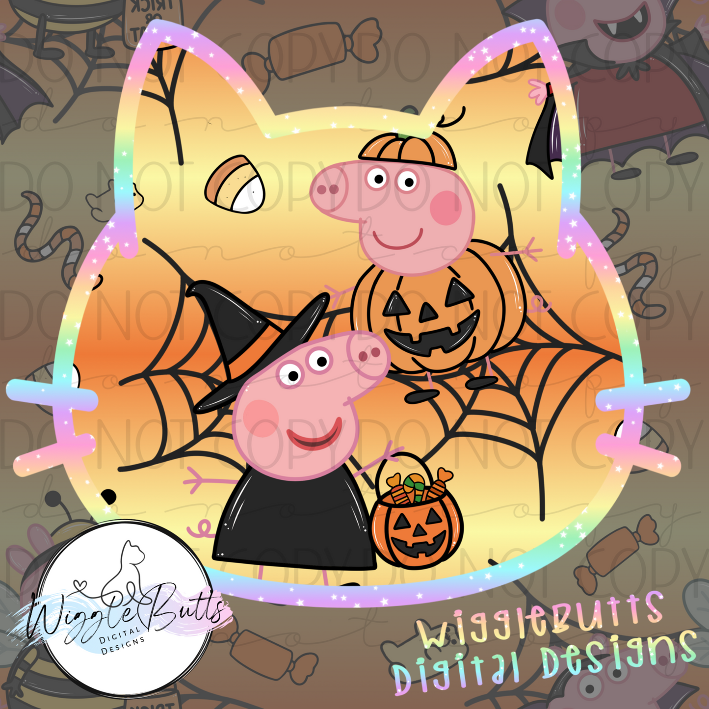Little Pig Halloween Seamless Design