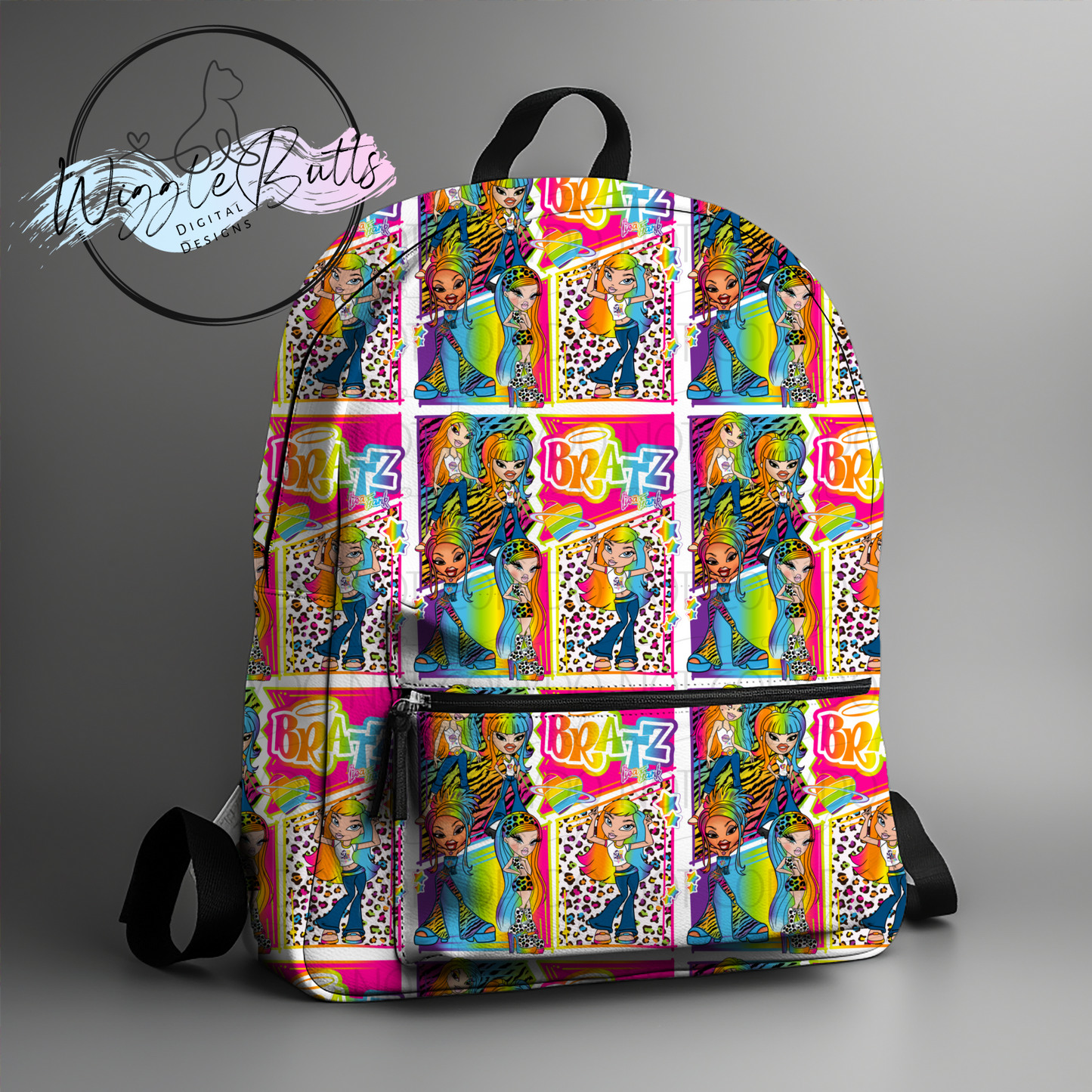 Bratty Girls 90s Rainbow Style Collage Seamless File White