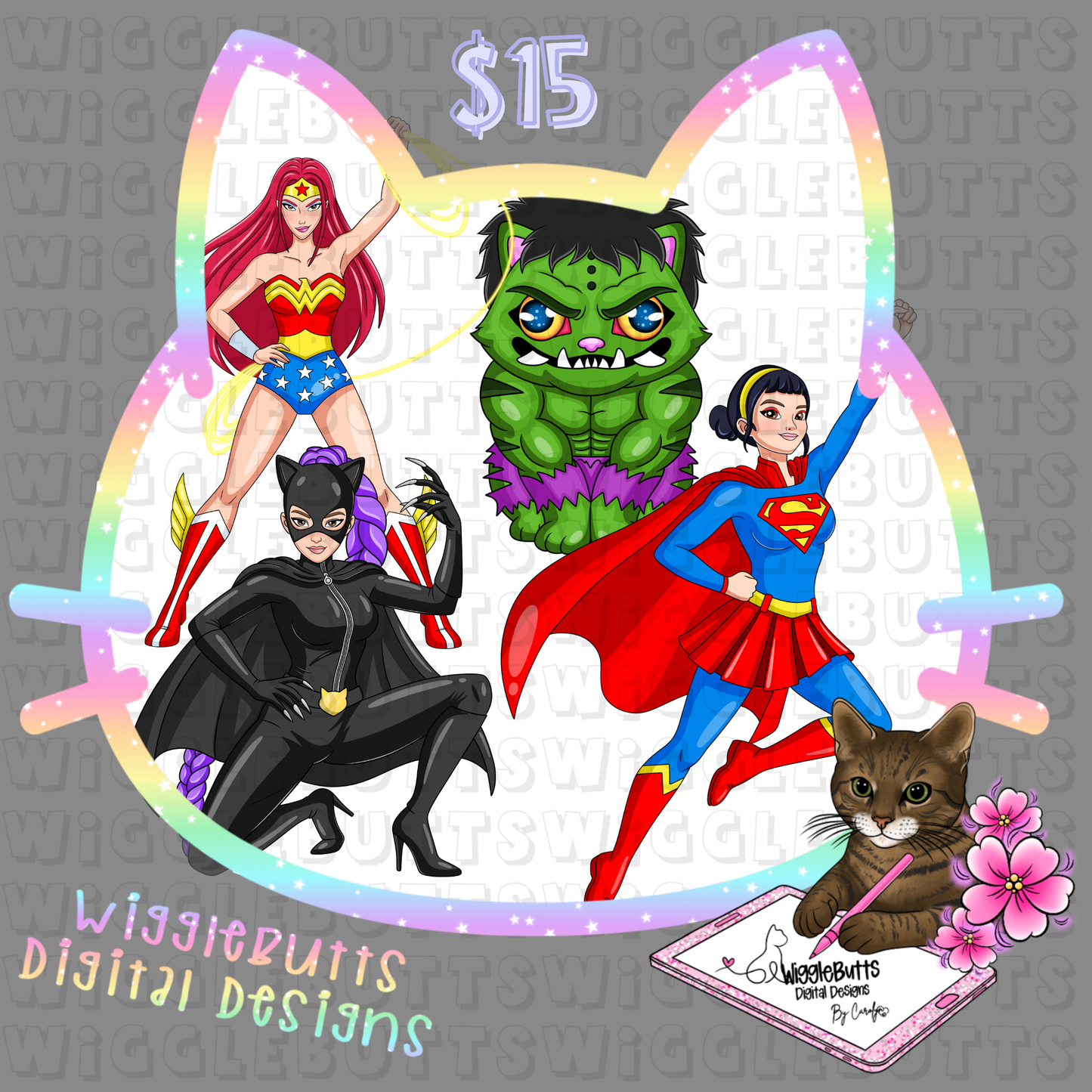 Anime Hunter Girls Super Heroes ClipArt Bundle