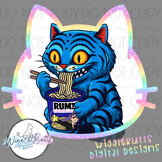 Anime Blue Cat Ramen Semi Exclusive ClipArt Piece
