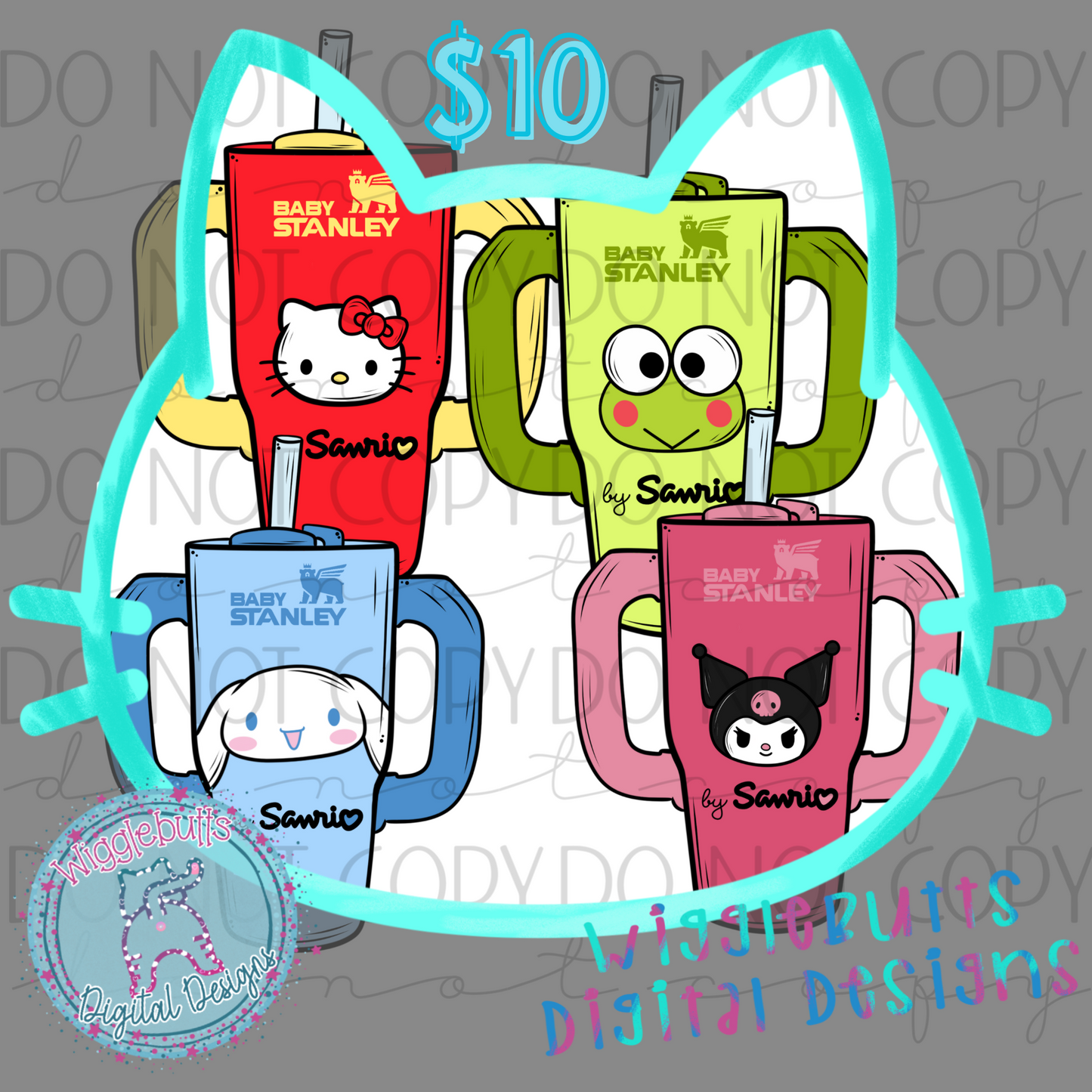 Kitty and Friends Baby Boujee Cups ClipArt Bundle