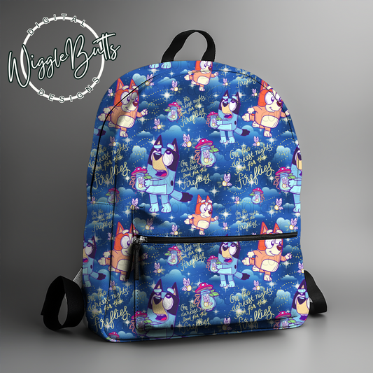 Dogs Puppy Chasing Fireflies Seamless