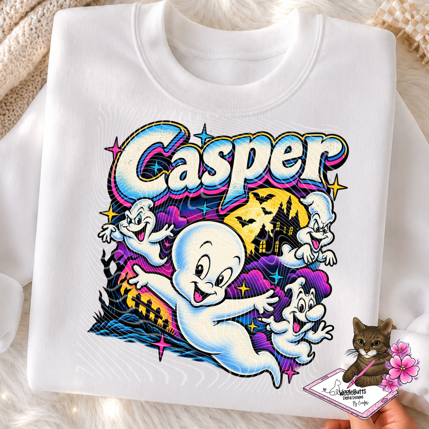 Old School Retro Ghost PNG Design