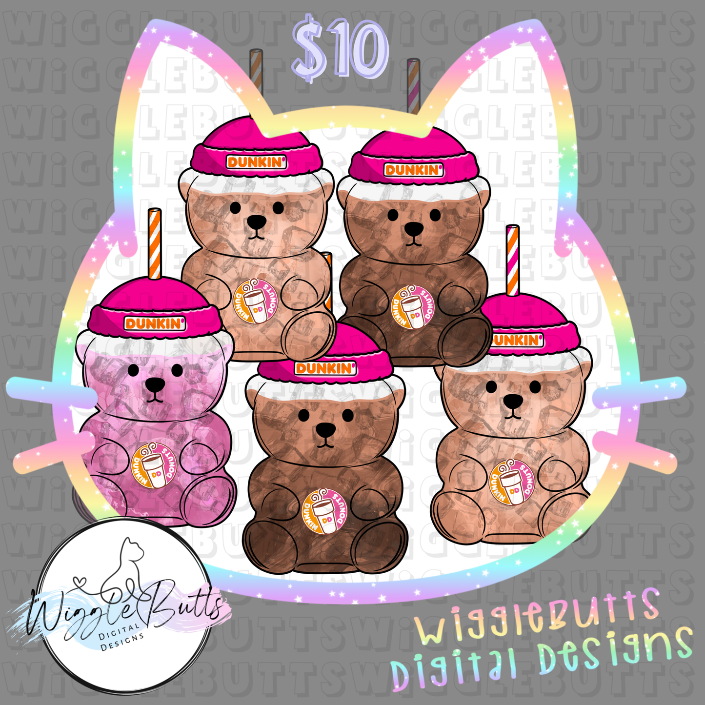 Coffee lovers Bear Cup Donuts ClipArt Bundle