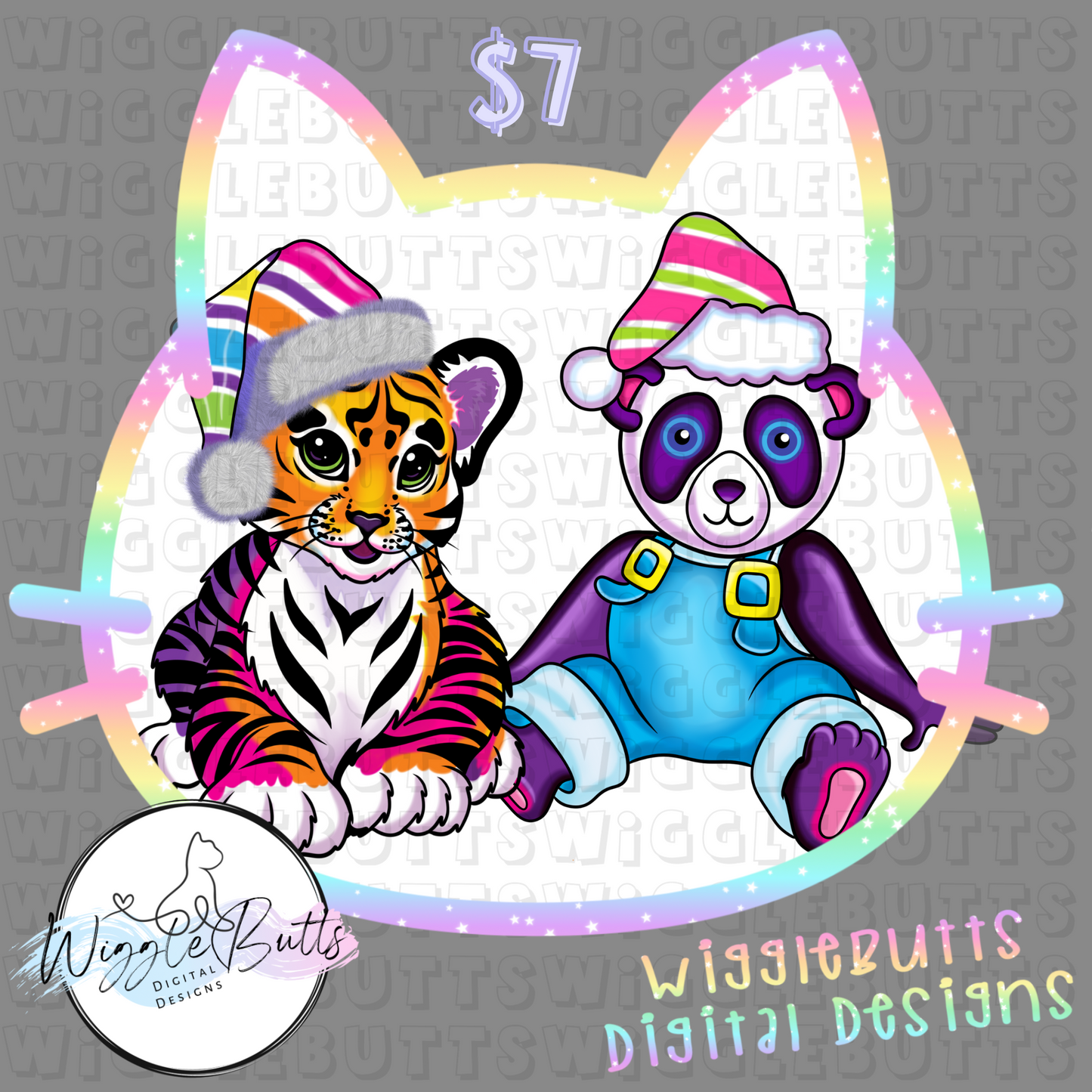 90s Rainbow Style Christmas ClipArt Bundle