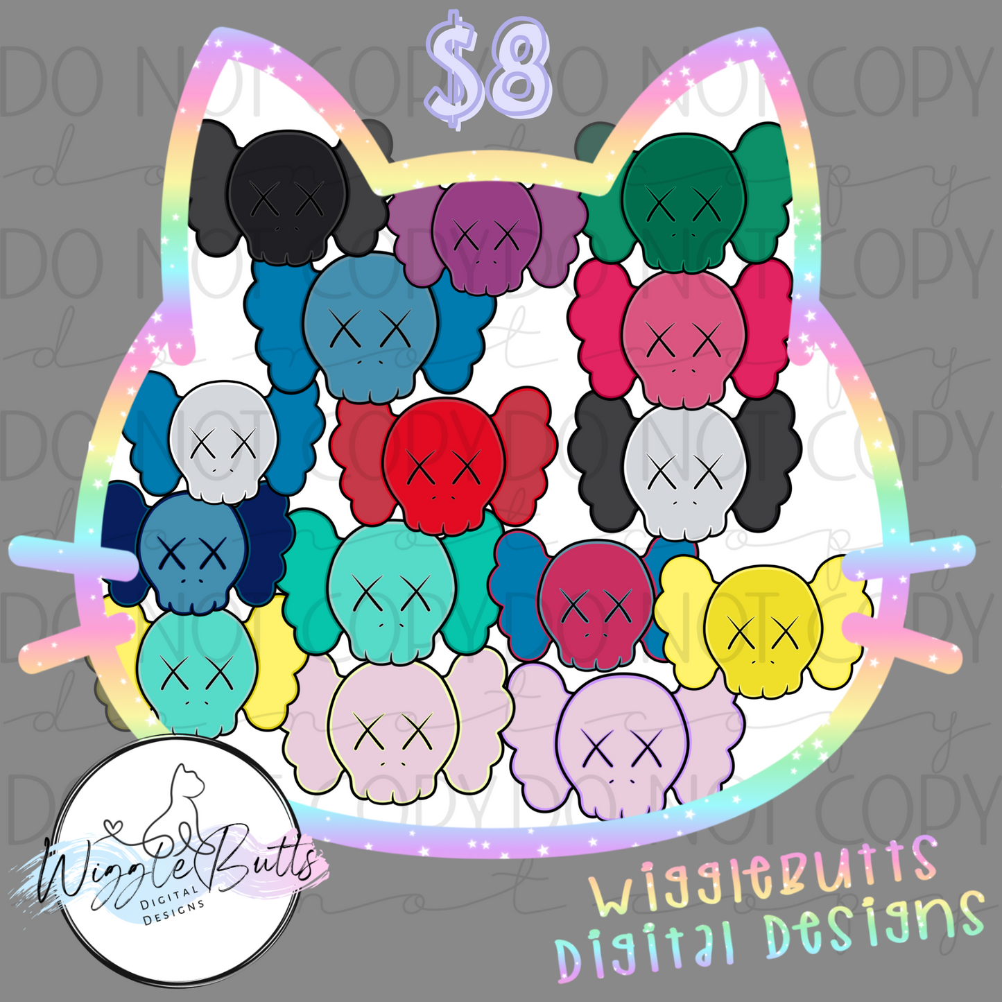 X eyes Character Heads ClipArt Bundle