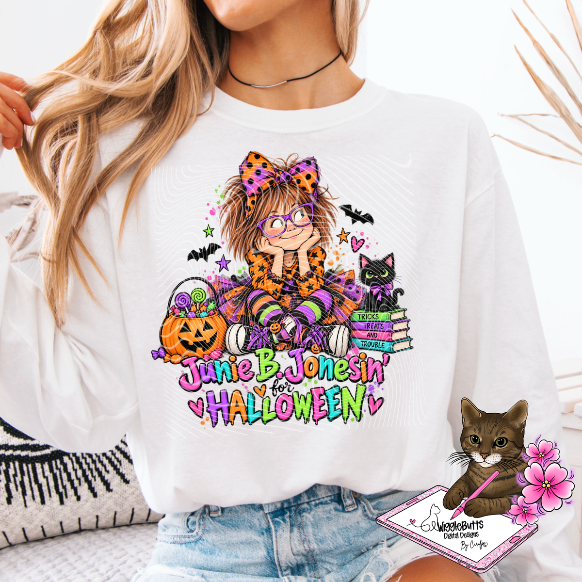 Book Nerd Girl Halloween PNG Design