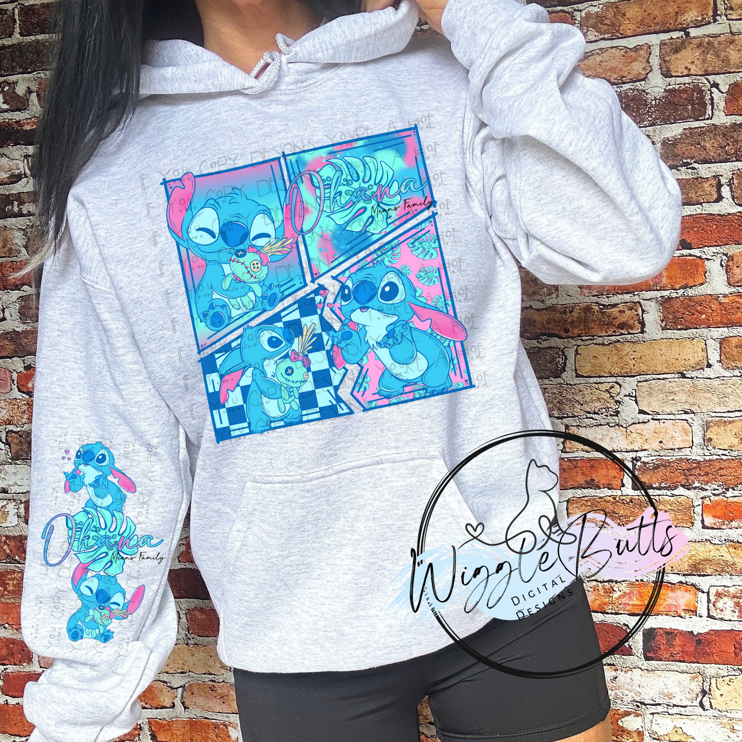 Blue Creature 2 Piece Collage PNG and Matching Sleeve Design