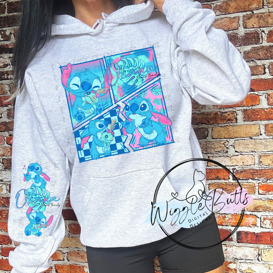 Blue Creature 2 Piece Collage PNG and Matching Sleeve Design