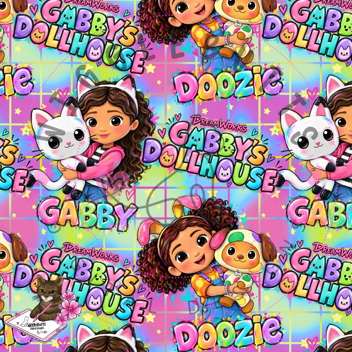 Kitty Cat Dollhouse Sisters Seamless File