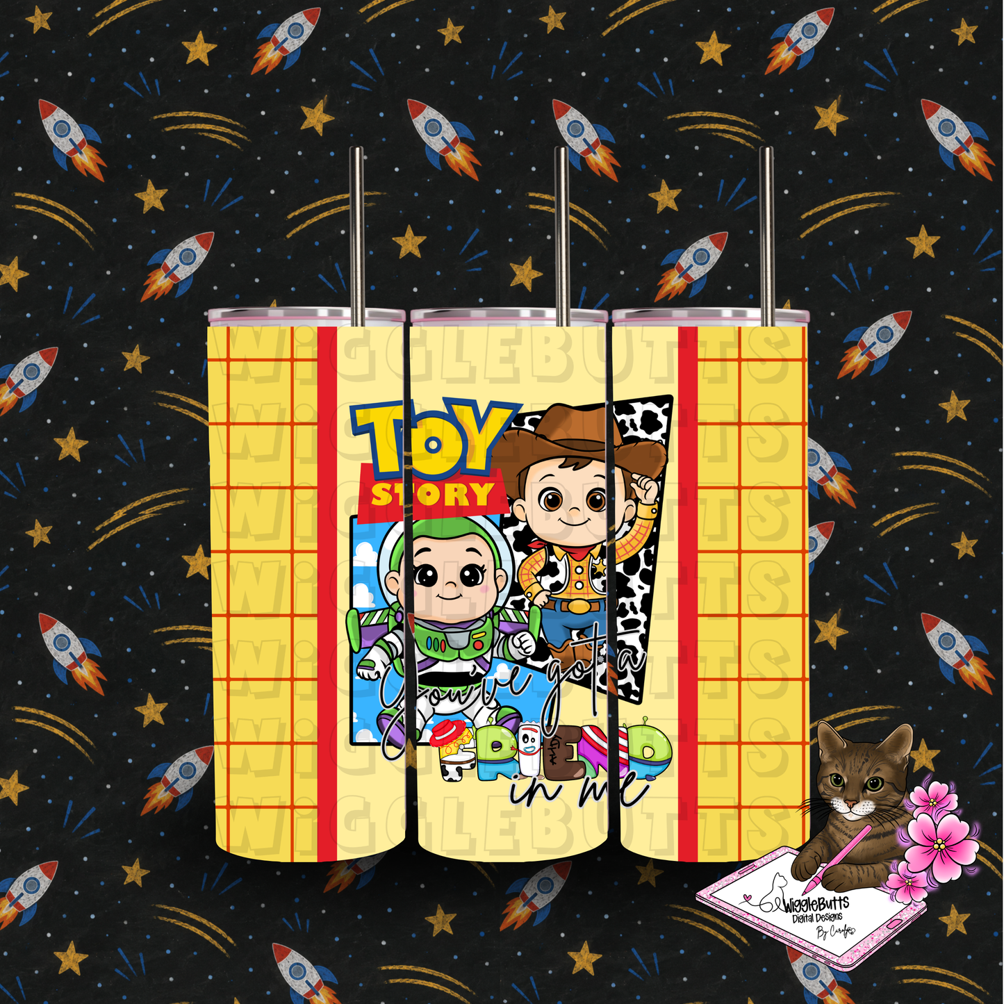 Toys Number 5 Cowboy 20oz Tumbler Wrap PNG Design