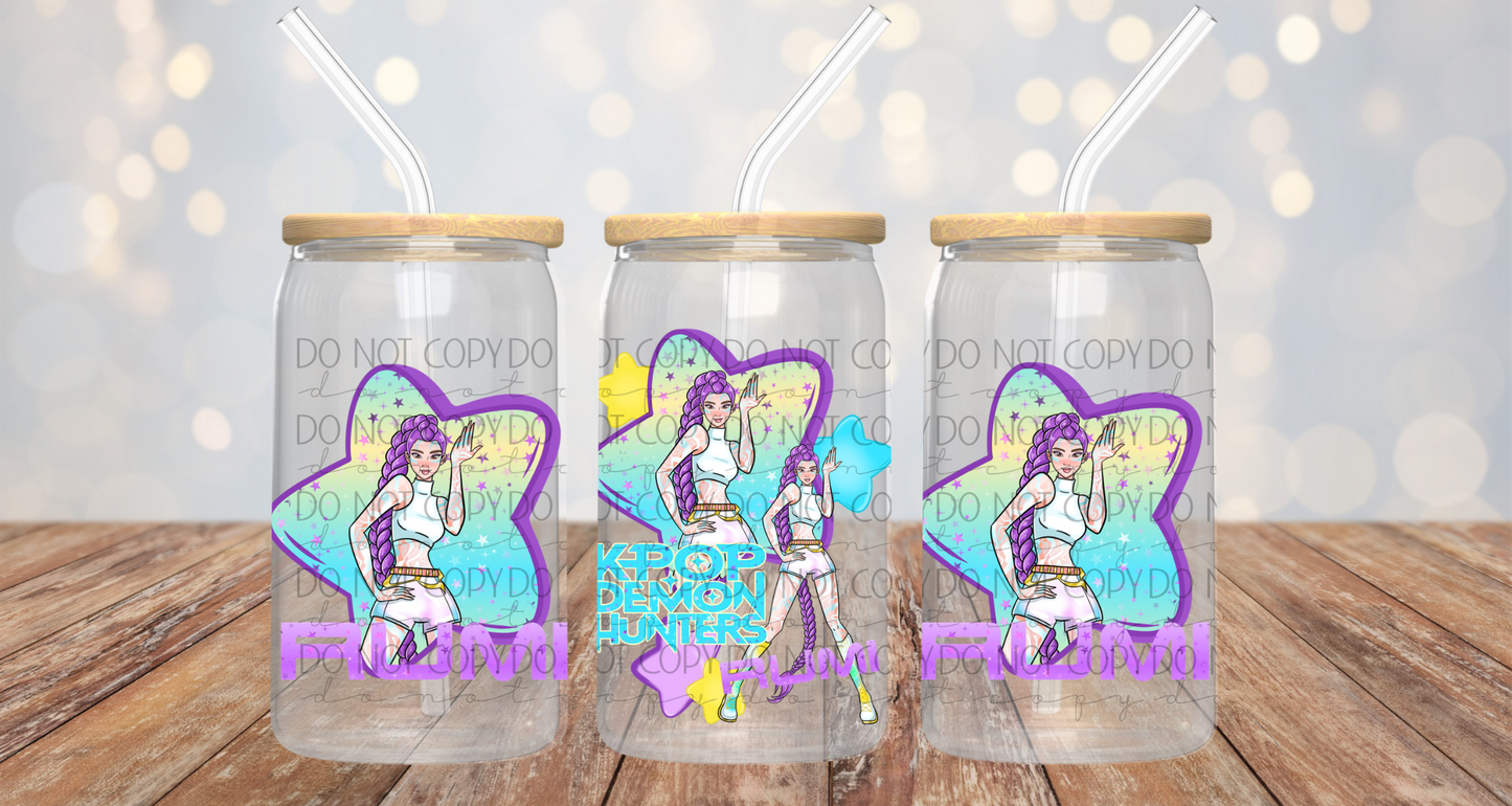 Anime Hunter Girls Purple Hair 16oz Cup Wrap