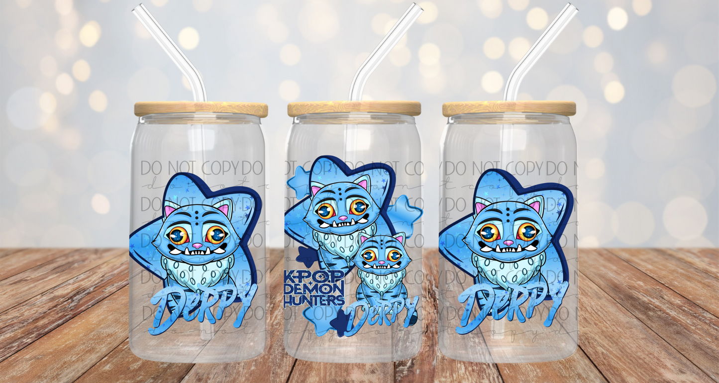 Anime Blue Cat Soda Boys 16oz Cup Wrap