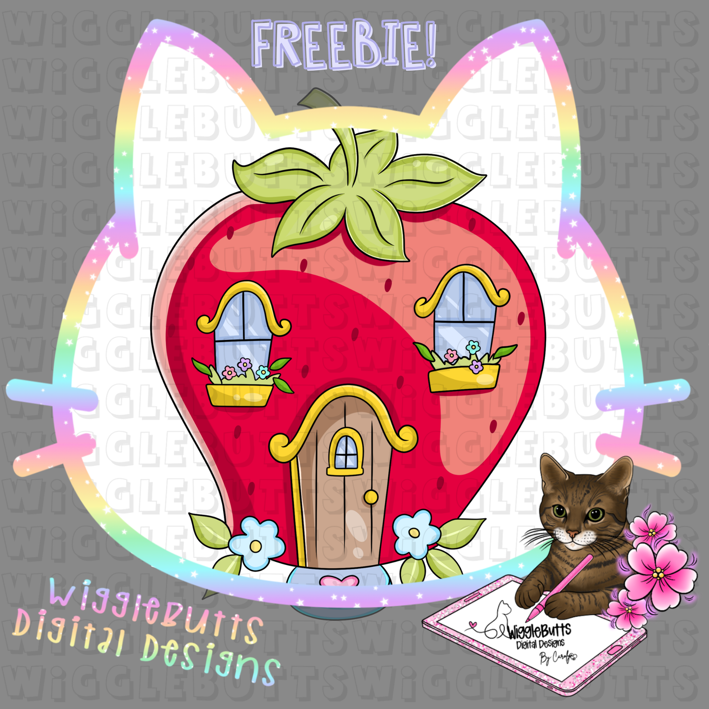 Strawberry House ClipArt Piece