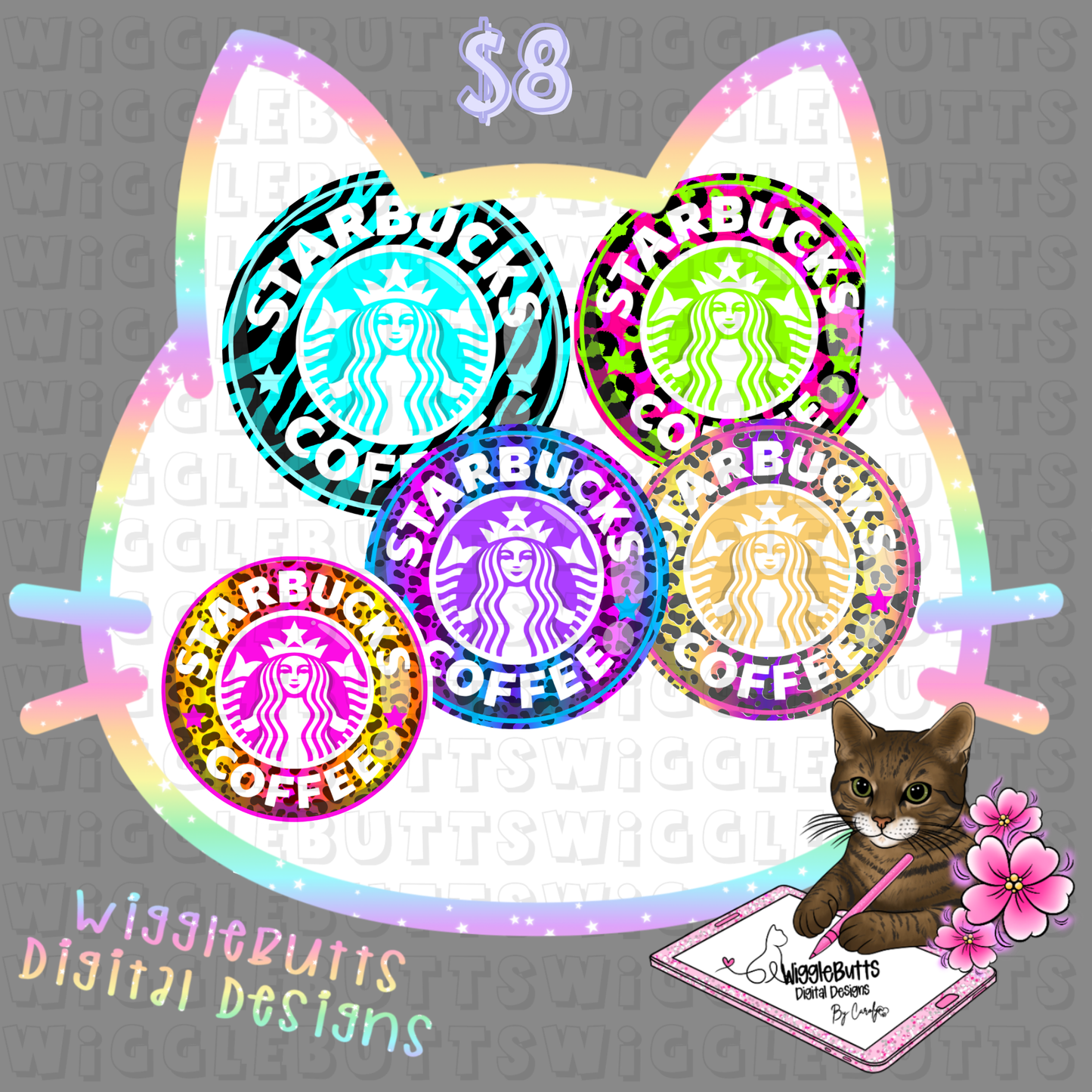 Coffee Lovers Cheetah Print ClipArt Bundle