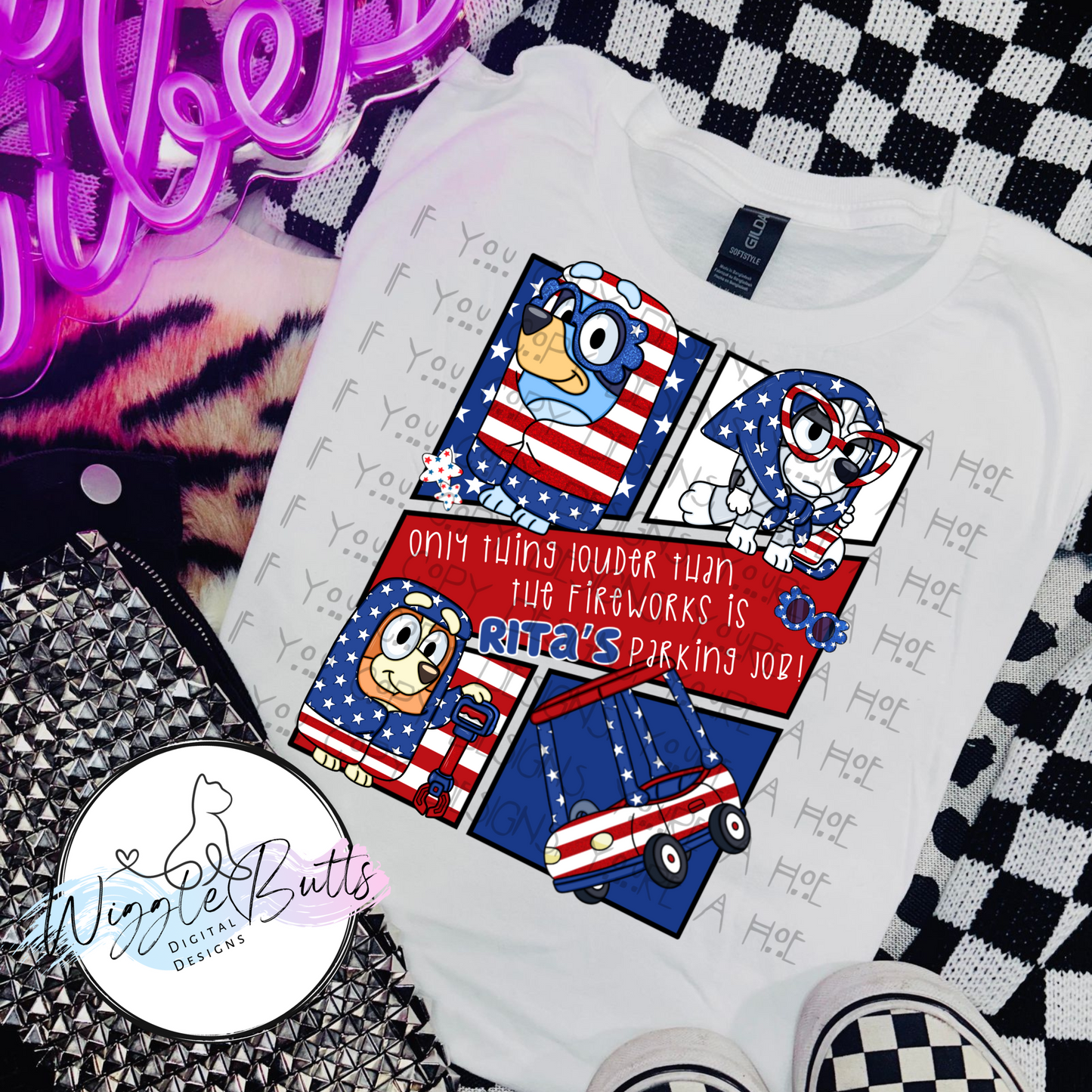 Dogs Puppy Grannies 4th of July PNG Design