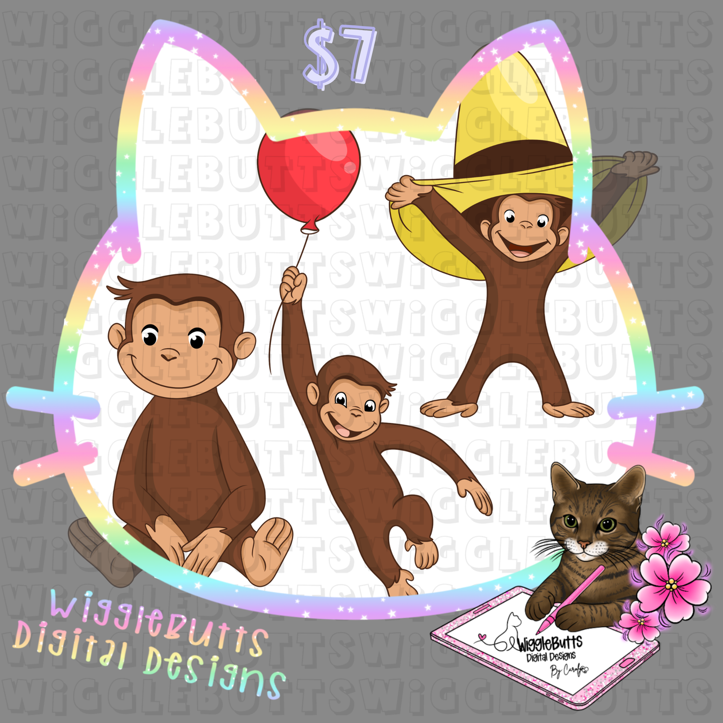 Retro Brown Monkey ClipArt Bundle