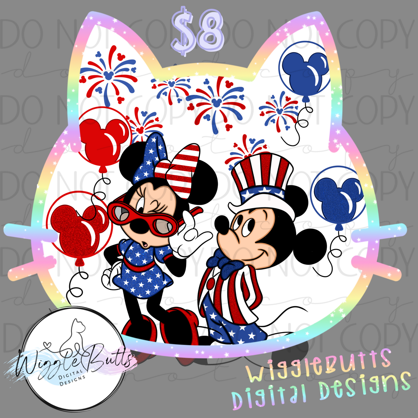 Mouse friends character 4th of July ClipArt Bundle