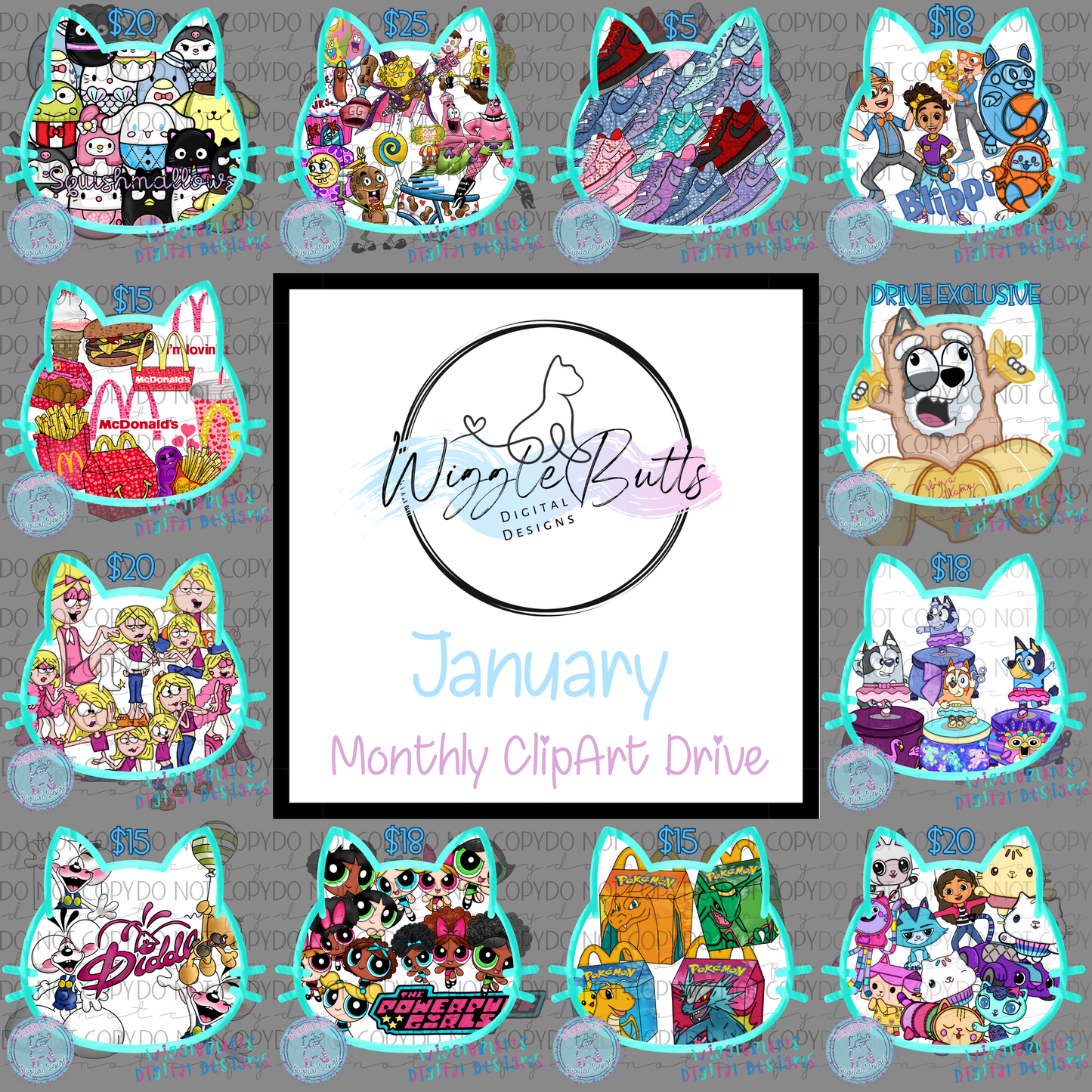 January 2025 Regular Monthly ClipArt Drive