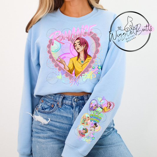 Anime Soda Boys Romance PNG Design and Matching PNG Sleeve Design