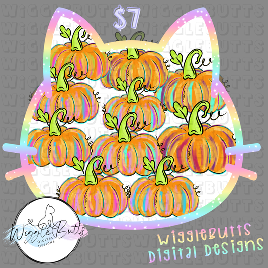 Colorful Painted Pumpkins ClipArt Bundle