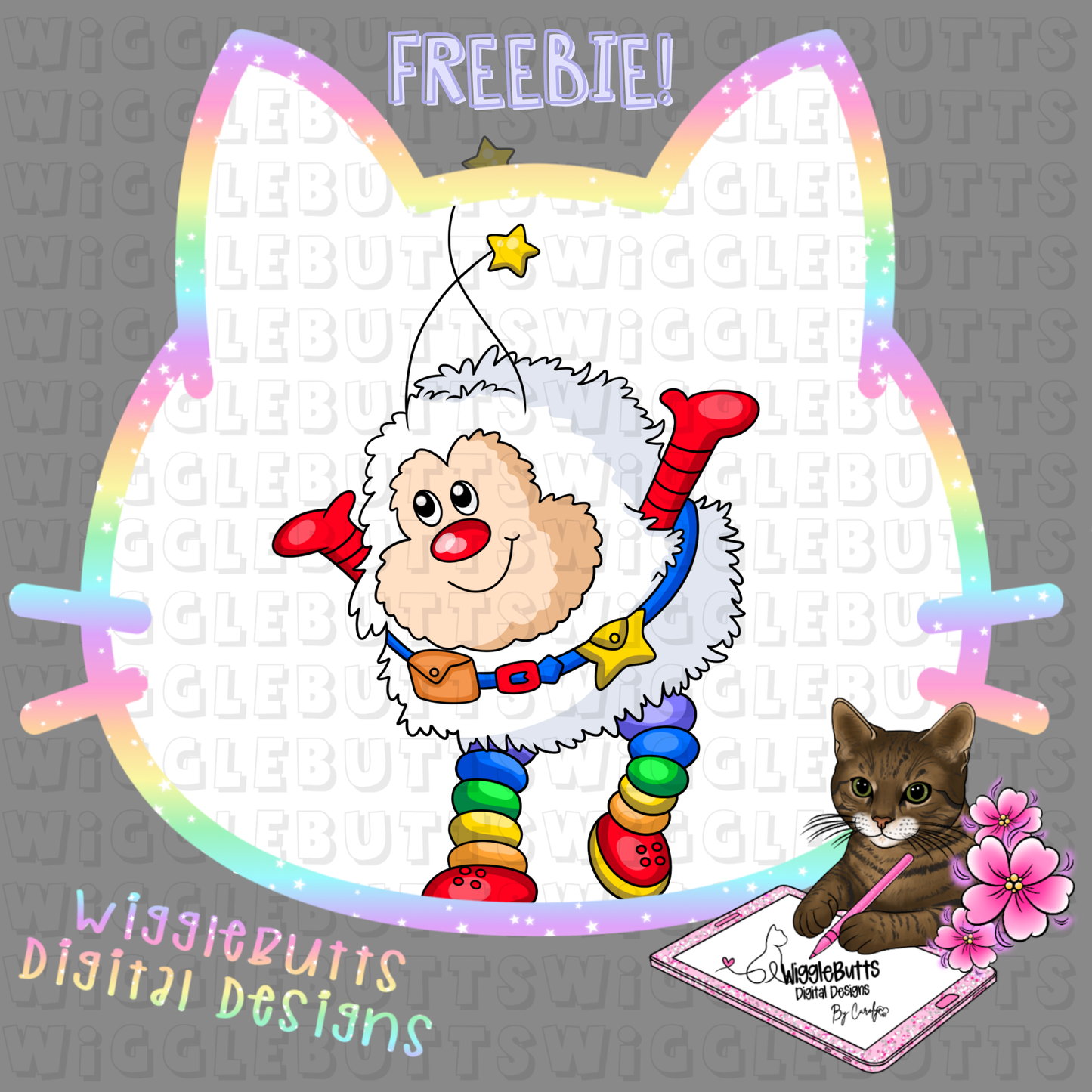 80s Retro Rainbow Friend ClipArt Piece