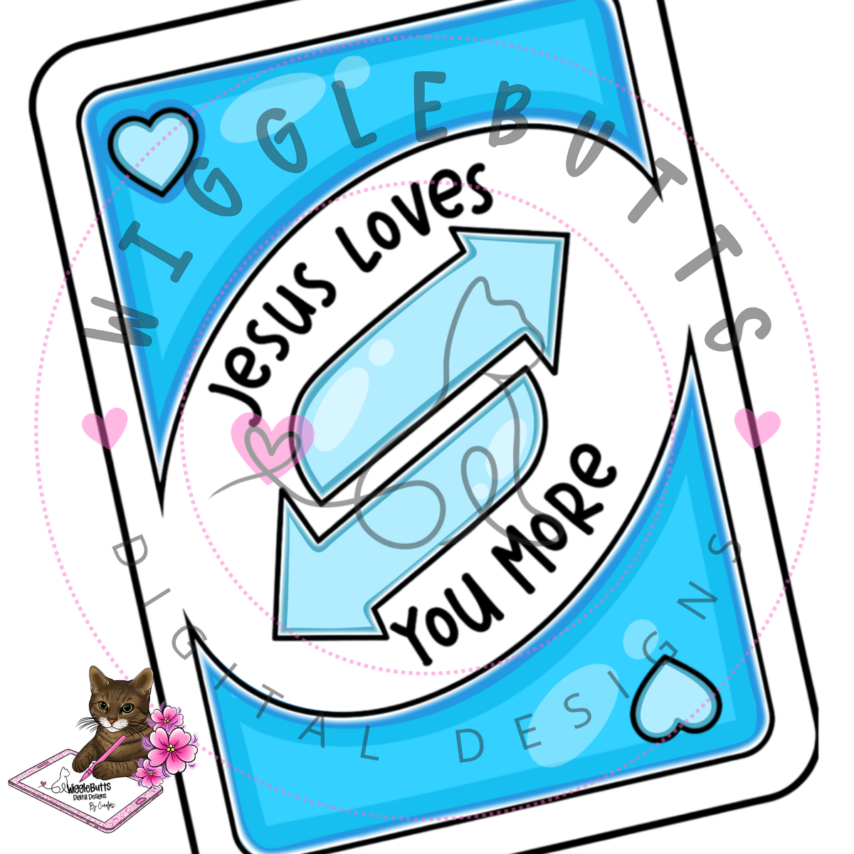 Jesus Loves you More Blue Card ClipArt Piece