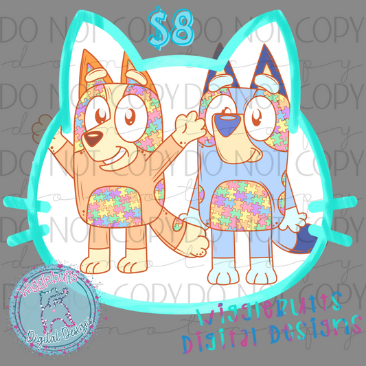 Dogs Puppy Autism Awareness ClipArt Bundle