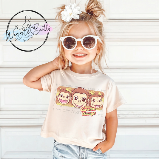 Cute curious monkey PNG Design