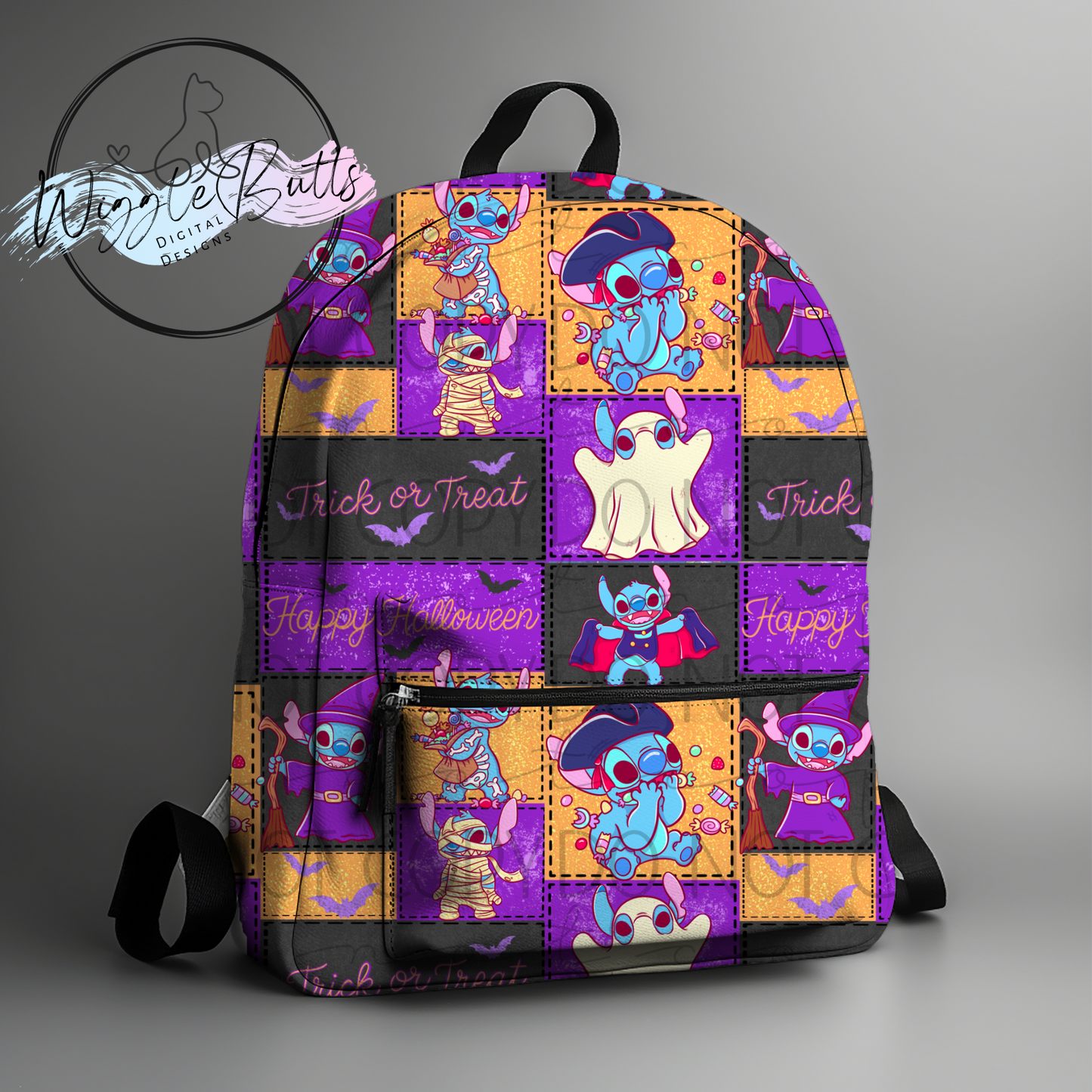 Blue Alien Monster Halloween Seamless File