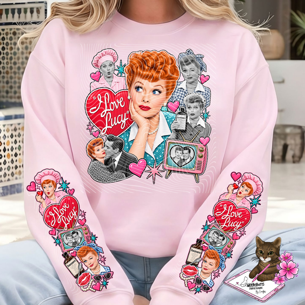 Retro Old School Sitcom PNG Design and Matching PNG Sleeve Design